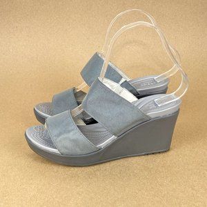 Crocs Leigh II Wedge Sandal Womens Size 6 Gray 202512